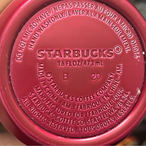 Starbucks Fall 2020 Teal Berry Rose Insulated Stainless Steel Tumbler 16oz - Picture 7 of 7